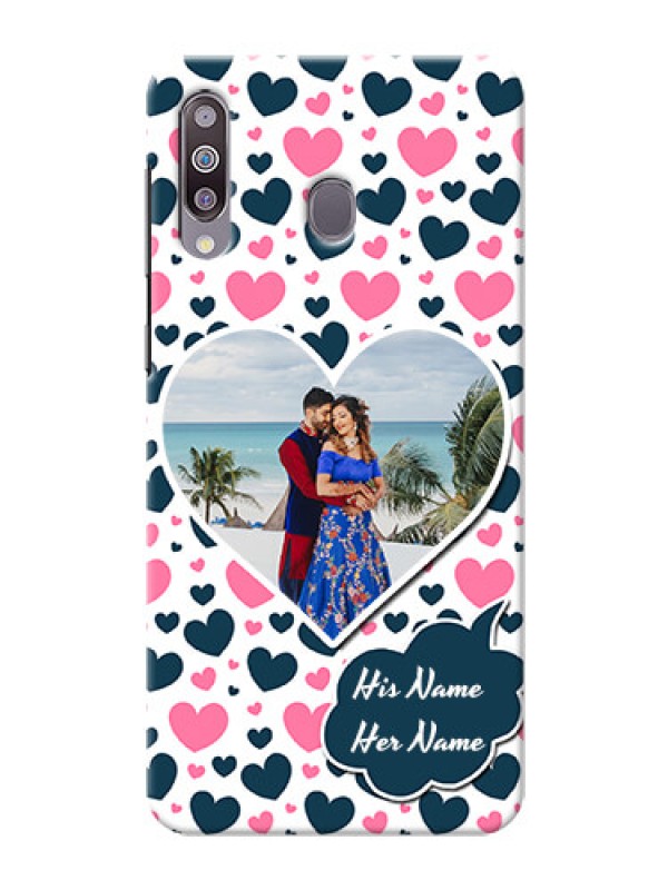 Custom Galaxy M30Mobile Covers Online: Pink & Blue Heart Design
