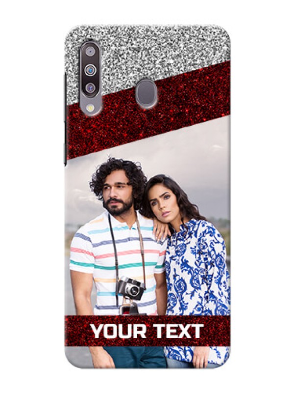 Custom Galaxy M30Mobile Cases: Image Holder with Glitter Strip Design