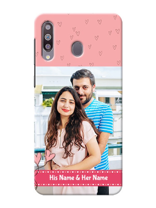Custom Galaxy M30phone back covers: Love Design Peach Color
