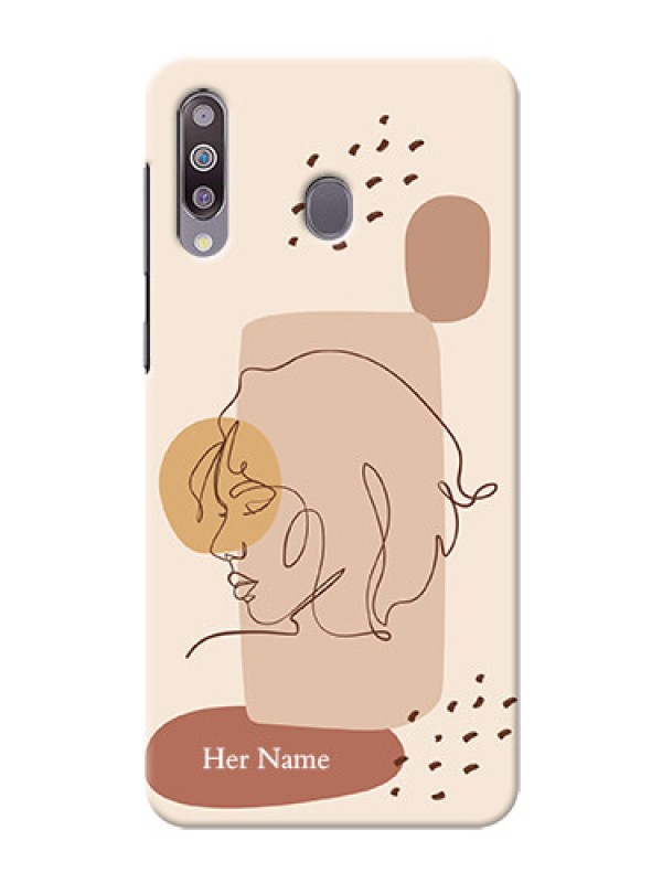 Custom Galaxy M30 Custom Phone Covers: Calm Woman line art Design