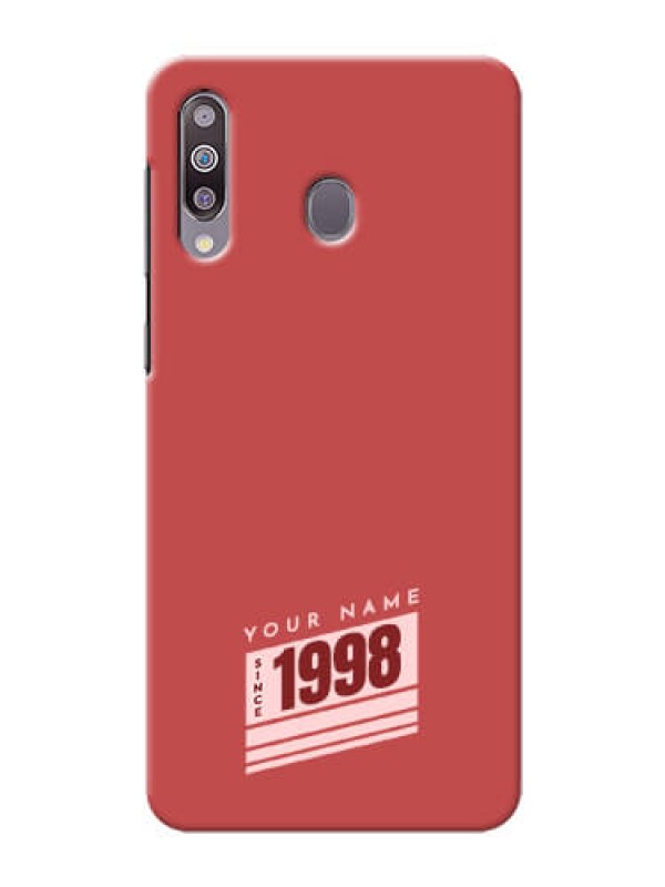 Custom Galaxy M30 Phone Back Covers: Red custom year of birth Design