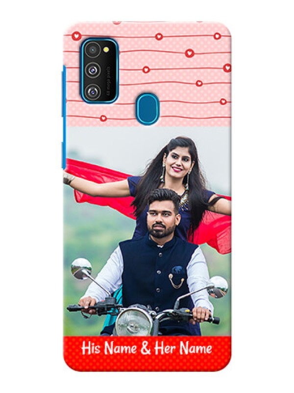 Custom Galaxy M30s Custom Phone Cases: Red Pattern Case Design