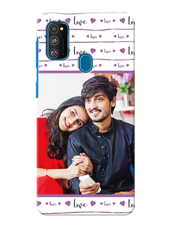 Custom Galaxy M30s Mobile Back Covers: Couples Heart Design
