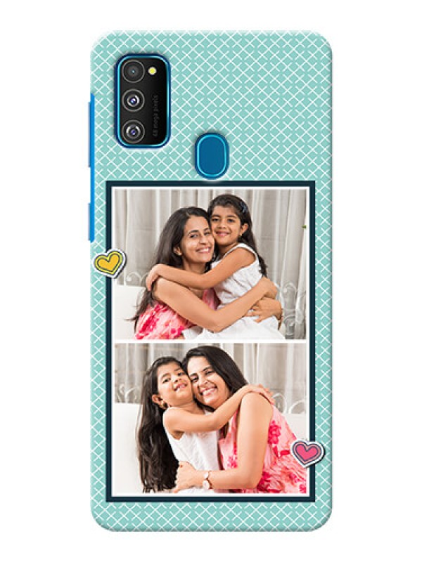 Custom Galaxy M30s Custom Phone Cases: 2 Image Holder with Pattern Design