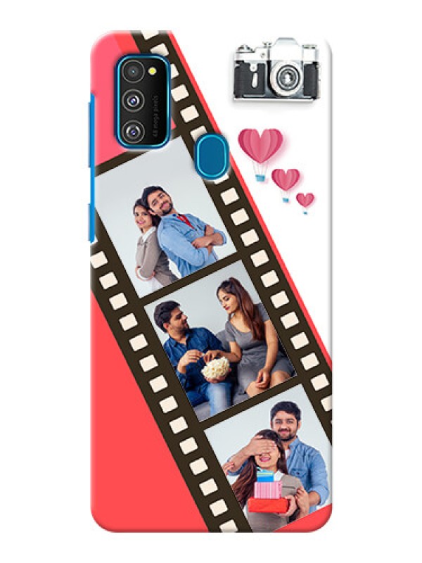 Custom Galaxy M30s custom phone covers: 3 Image Holder with Film Reel