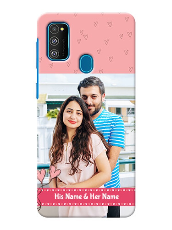 Custom Galaxy M30s phone back covers: Love Design Peach Color