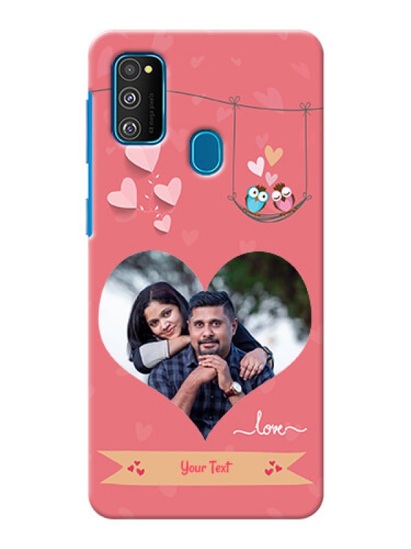 Custom Galaxy M30s custom phone covers: Peach Color Love Design 
