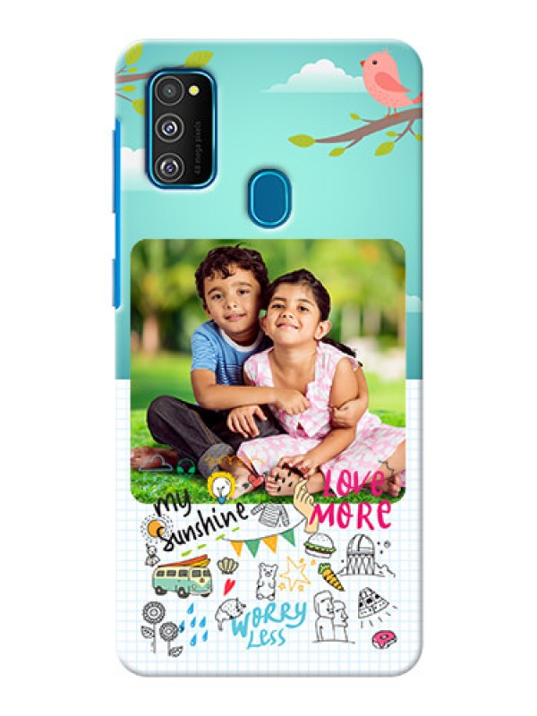 Custom Galaxy M30s phone cases online: Doodle love Design