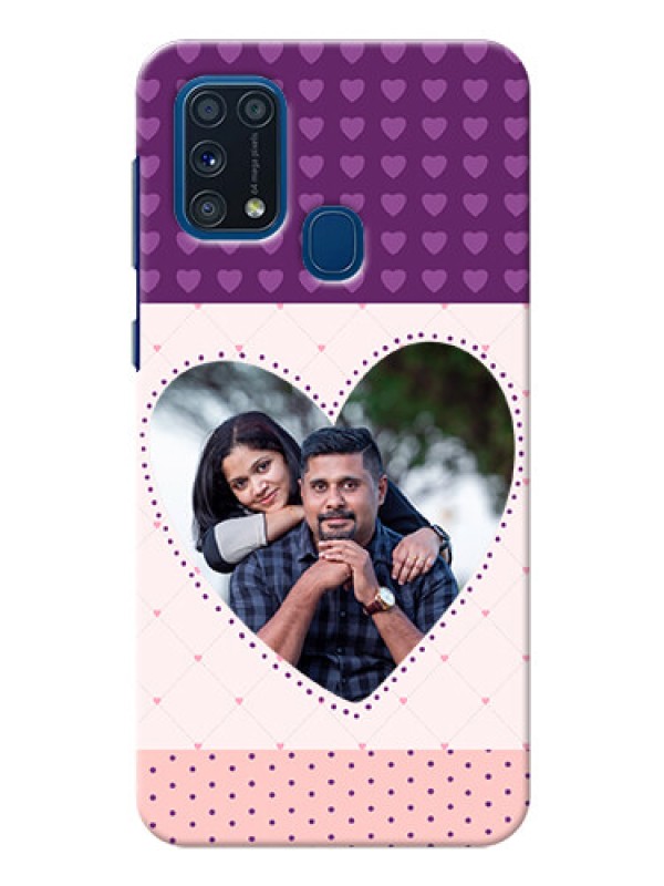 Custom Galaxy M31 Prime Edition Mobile Back Covers: Violet Love Dots Design