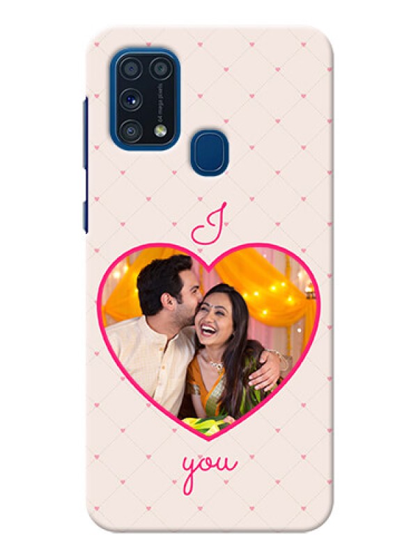 Custom Galaxy M31 Prime Edition Personalized Mobile Covers: Heart Shape Design