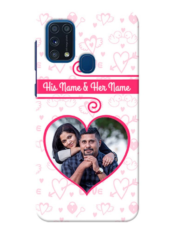 Custom Galaxy M31 Prime Edition Personalized Phone Cases: Heart Shape Love Design
