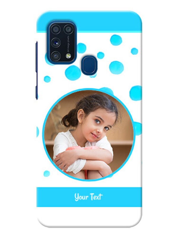 Custom Galaxy M31 Prime Edition Custom Phone Covers: Blue Bubbles Pattern Design