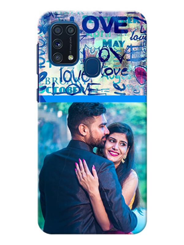 Custom Galaxy M31 Prime Edition Mobile Covers Online: Colorful Love Design