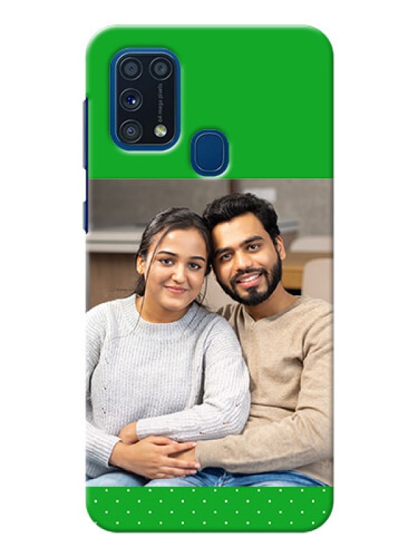 Custom Galaxy M31 Prime Edition Personalised mobile covers: Green Pattern Design