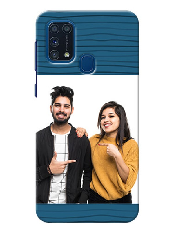 Custom Galaxy M31 Prime Edition Custom Phone Cases: Blue Pattern Cover Design