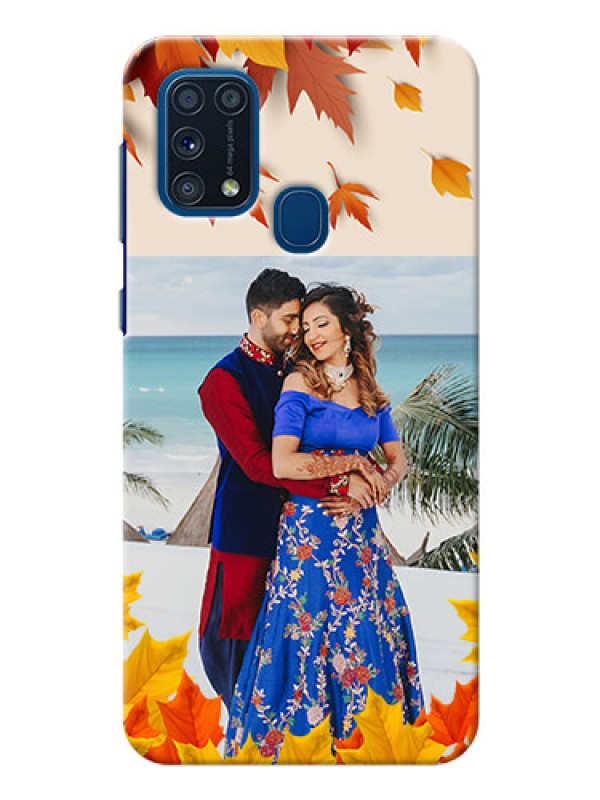 Custom Galaxy M31 Prime Edition Mobile Phone Cases: Autumn Maple Leaves Design