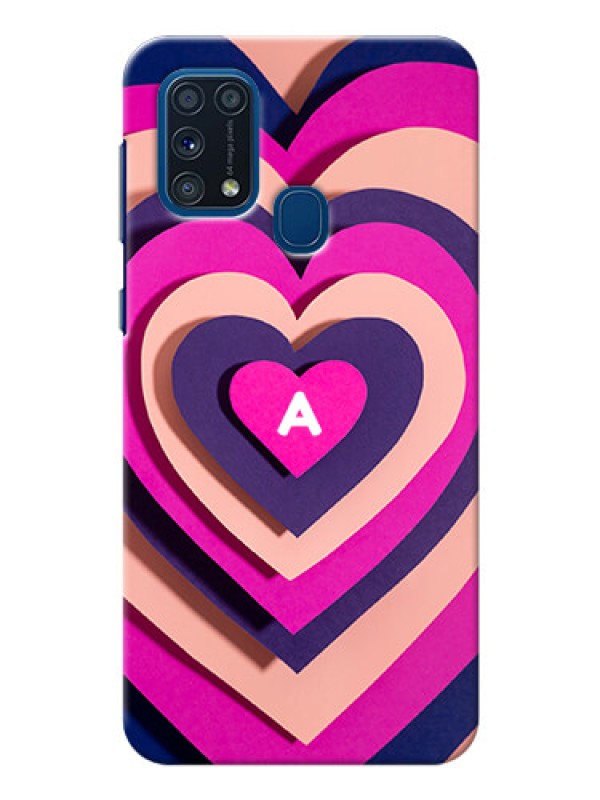 Custom Galaxy M31 Prime Edition Custom Mobile Case with Cute Heart Pattern Design