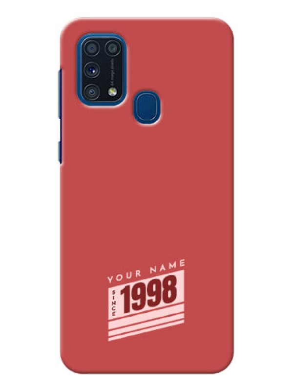 Custom Galaxy M31 Prime Edition Phone Back Covers: Red custom year of birth Design