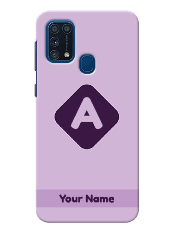Custom Galaxy M31 Prime Edition Custom Mobile Case with Custom Letter in curved badge  Design