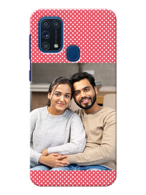 Custom Galaxy M31 Custom Mobile Case with White Dotted Design