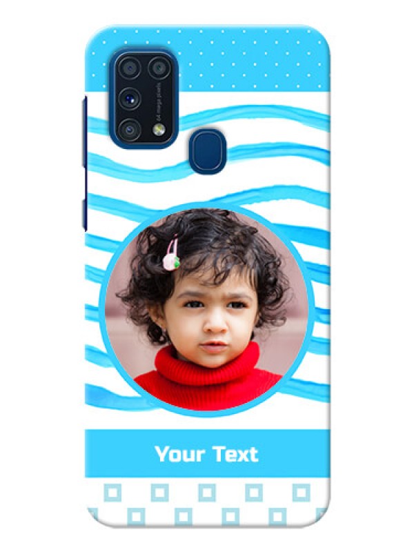 Custom Galaxy M31 phone back covers: Simple Blue Case Design