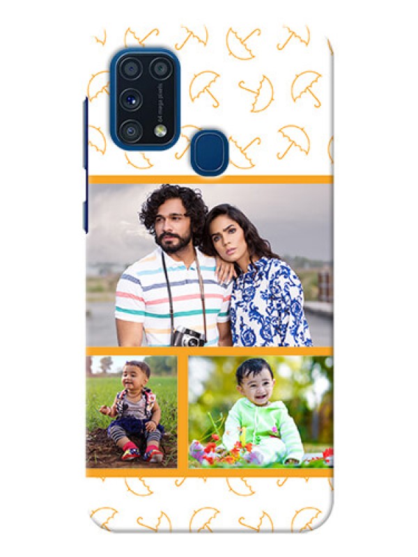 Custom Galaxy M31 Personalised Phone Cases: Yellow Pattern Design