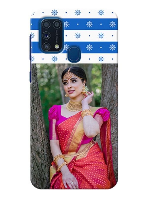 Custom Galaxy M31 custom mobile covers: Snow Pattern Design