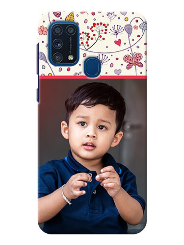 Custom Galaxy M31 phone back covers: Premium Floral Design