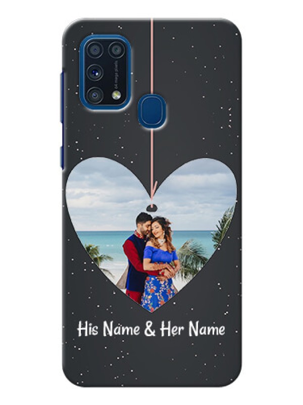 Custom Galaxy M31 custom phone cases: Hanging Heart Design