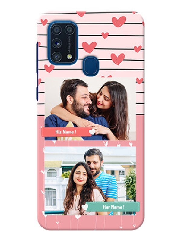 Custom Galaxy M31 custom mobile covers: Photo with Heart Design