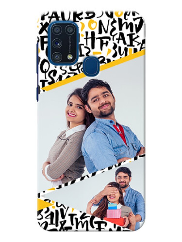 Custom Galaxy M31 Phone Back Covers: Letters Pattern Design
