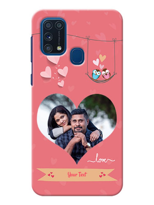 Custom Galaxy M31 custom phone covers: Peach Color Love Design 