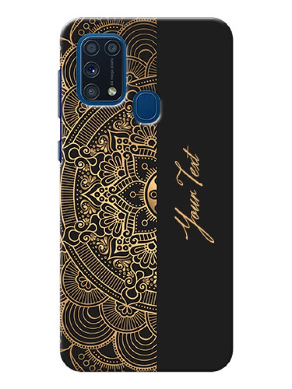 Custom Galaxy M31 Back Covers: Mandala art with custom text Design