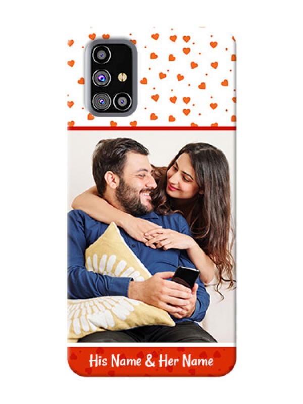 Custom Galaxy M31s Phone Back Covers: Orange Love Symbol Design