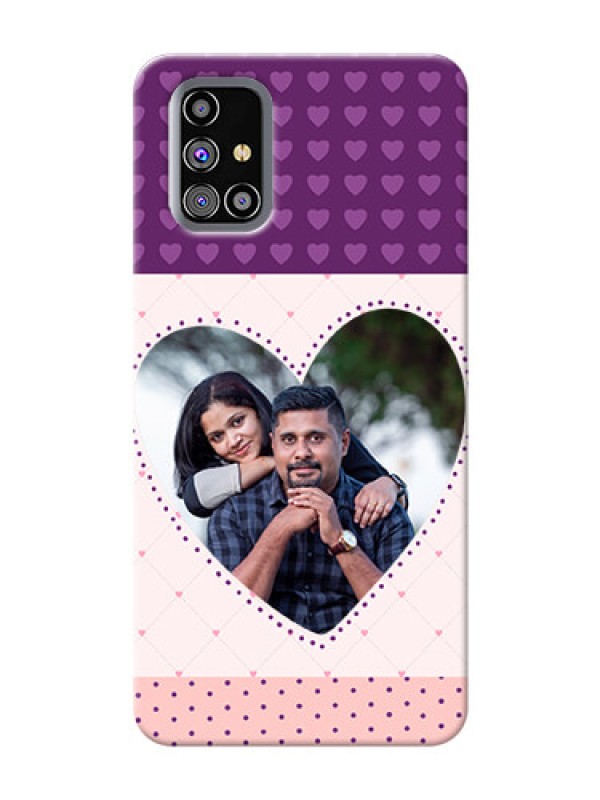 Custom Galaxy M31s Mobile Back Covers: Violet Love Dots Design