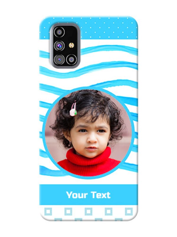 Custom Galaxy M31s phone back covers: Simple Blue Case Design