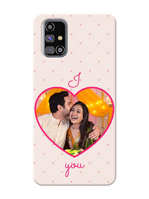 Custom Galaxy M31s Personalized Mobile Covers: Heart Shape Design