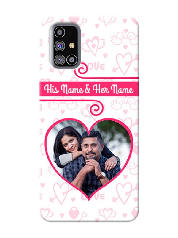 Custom Galaxy M31s Personalized Phone Cases: Heart Shape Love Design