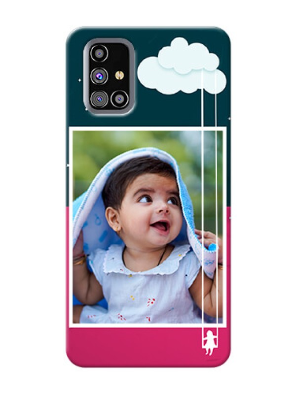 Custom Galaxy M31s custom phone covers: Cute Girl with Cloud Design