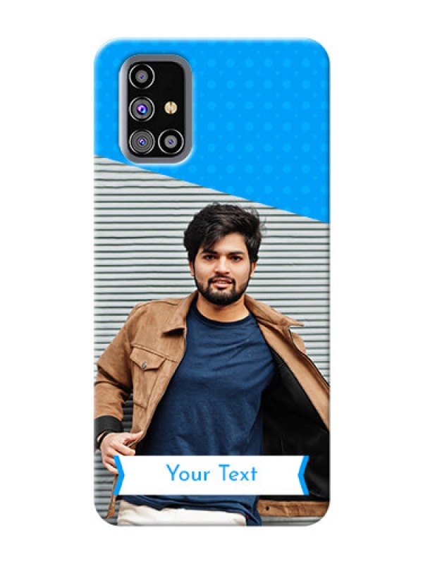 Custom Galaxy M31s Personalized Mobile Covers: Simple Blue Color Design
