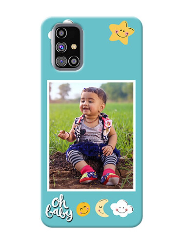 Custom Galaxy M31s Personalised Phone Cases: Smiley Kids Stars Design