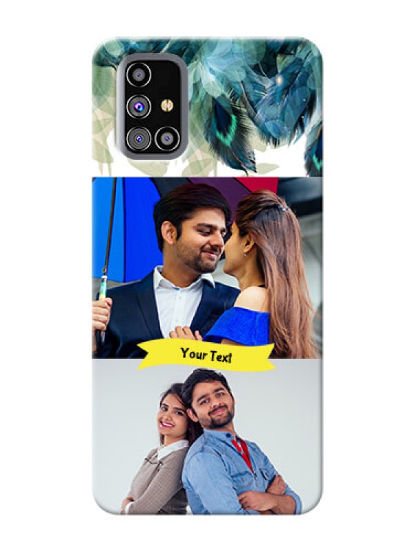 Custom Galaxy M31s Phone Cases: Image with Boho Peacock Feather Design