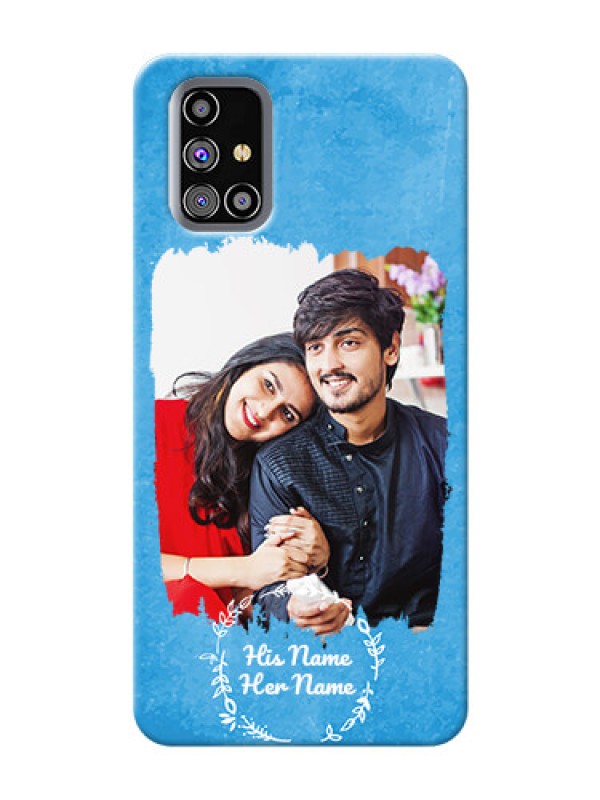 Custom Galaxy M31s custom mobile cases: Blue Color Vintage Design