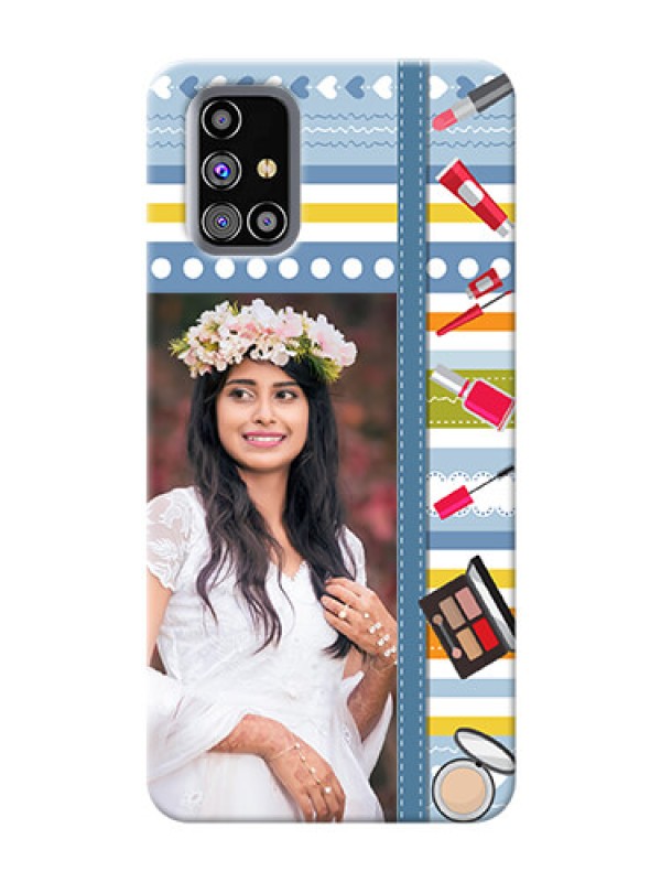 Custom Galaxy M31s Personalized Mobile Cases: Makeup Icons Design