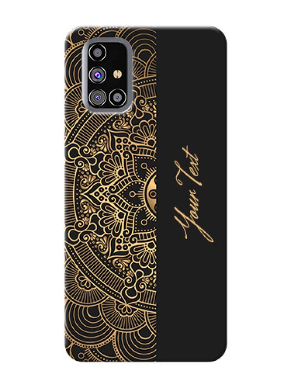 Custom Galaxy M31S Back Covers: Mandala art with custom text Design