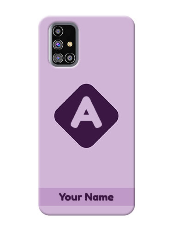Custom Galaxy M31S Custom Mobile Case with Custom Letter in curved badge  Design