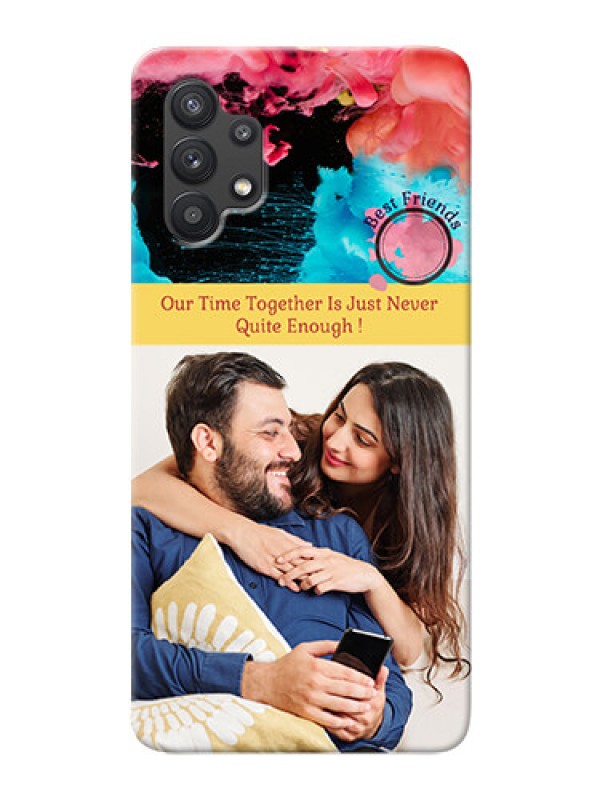 Custom Galaxy M32 5G Mobile Cases: Quote with Acrylic Painting Design