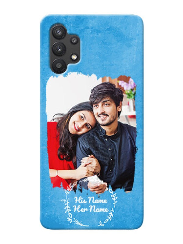 Custom Galaxy M32 5G custom mobile cases: Blue Color Vintage Design