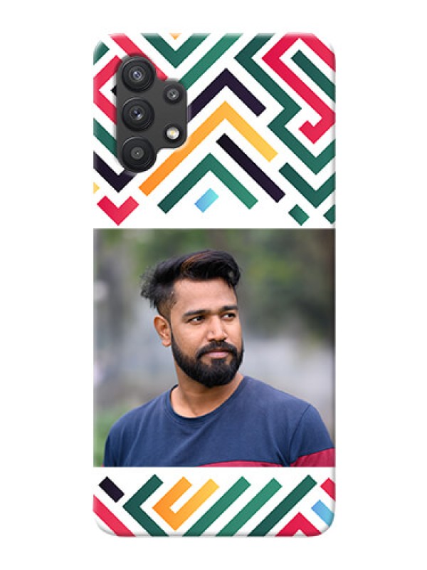 Custom Galaxy M32 5G Custom Mobile Case with Colorful Maze Pattern Design