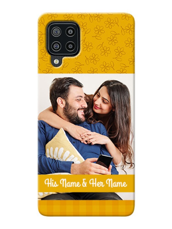 Custom Galaxy M32 mobile phone covers: Yellow Floral Design